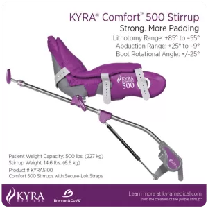 image of the kyra comfort 500 stirrup for patient positioning in operating rooms